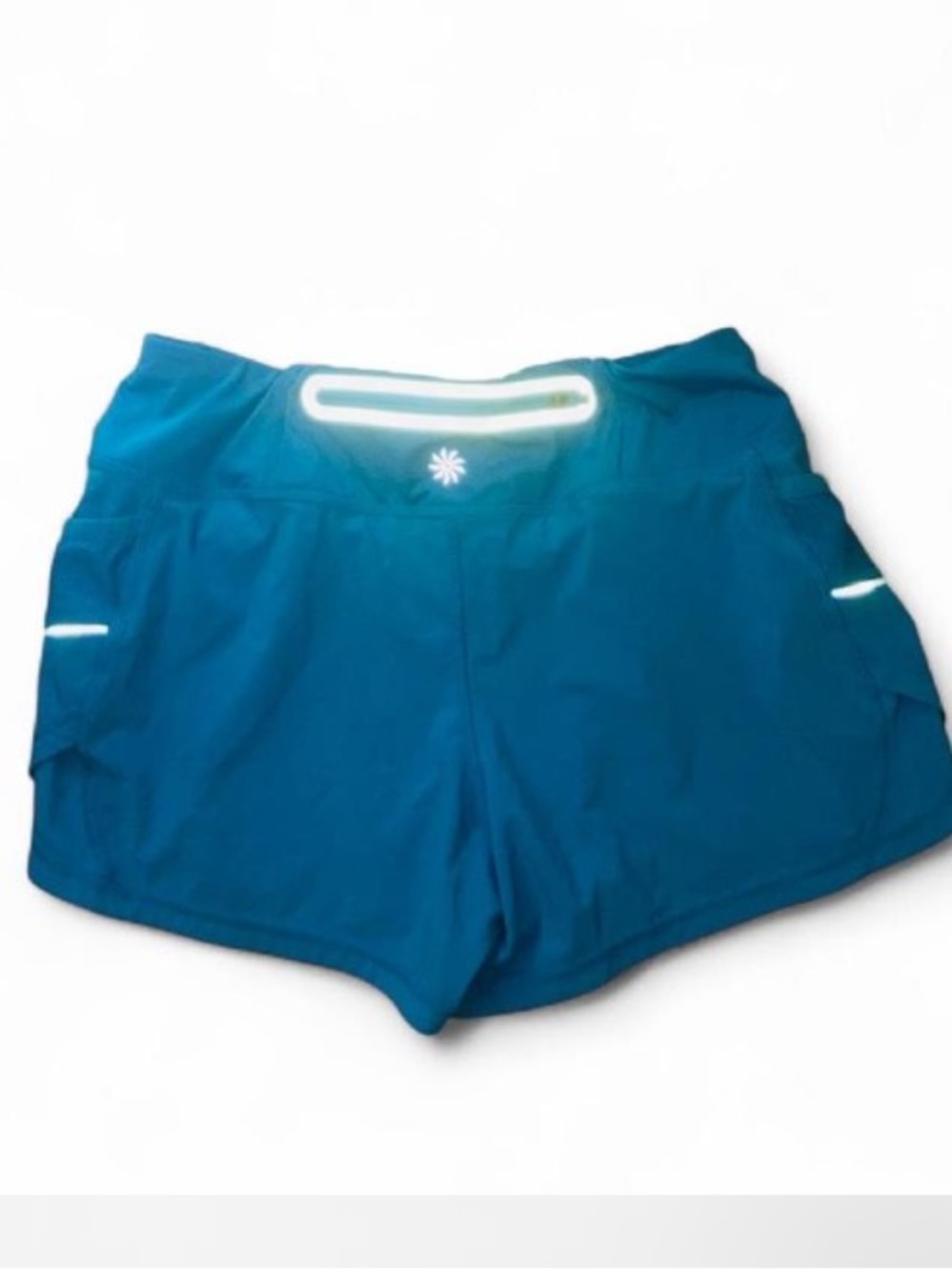 Athleta Teal Athletic Shorts with Reflective Accents - Picture 2 of 5